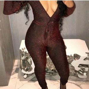 Sparkling jumpsuit purple or gold. Red sold
